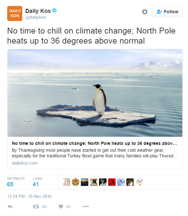 Daily Kos Penguin North Pole