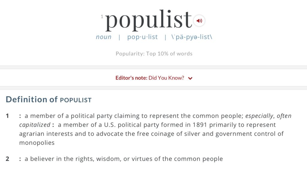 In Defense Of Populism