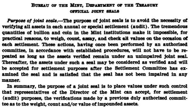 US Mint Releases New Fort Knox “Audit Documentation”. The First Critical Observations.