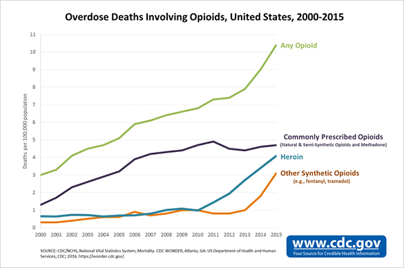 US Overdose Deaths Involving Opioids, 2000 - 2015