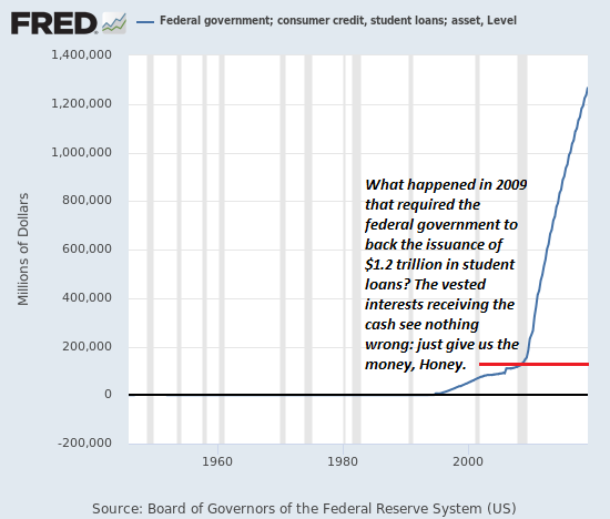 Federal government; consumer credit, student loans; asset, Level