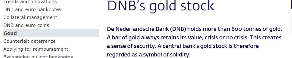 DNB's gold stock