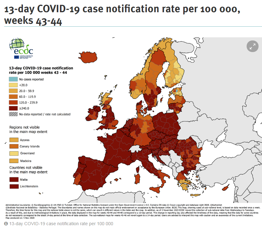 13-day COVID-19 case notification rate per 100 000